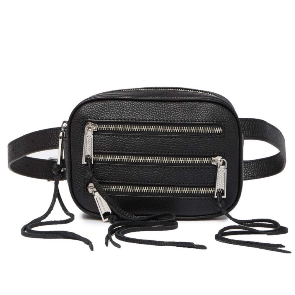 Rebecca Minkoff 3 Zip Belt Bag Brown Black/Silver